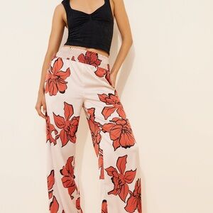 Hutch Satin Outline Floral Pants
